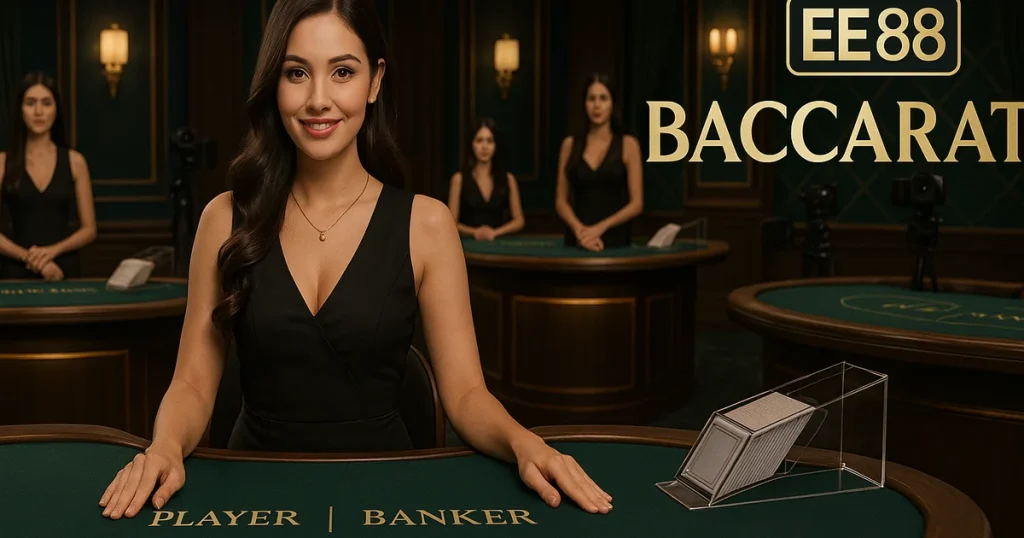 Studio live dealer Baccarat online EE88 — stream HD đa bàn