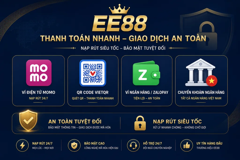 Phương thức thanh toán EE88: MoMo, VietQR, ZaloPay và ngân hàng Việt Nam