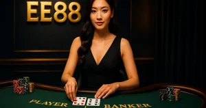 Live Baccarat tại EE88 Casino — bàn dealer chuyên nghiệp