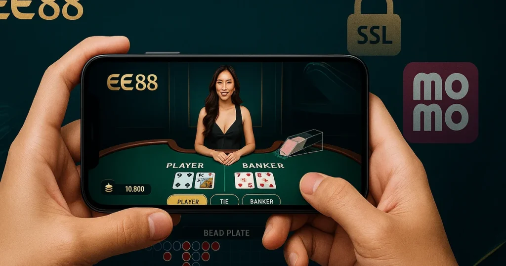 Chơi Baccarat trên app EE88 — live dealer mobile MOMO VietQR