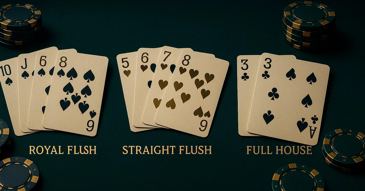Mẹo chơi Poker — bảng thứ hạng bài Texas Hold'em